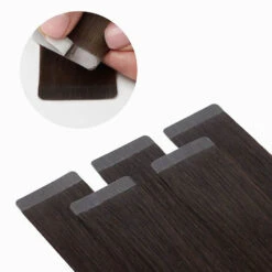 Beauty Works Celebrity Choice Slim Line Tape Hair Extensions 18 Inch - 1B Ebony Black 48g -Care Products Shop 542501 2