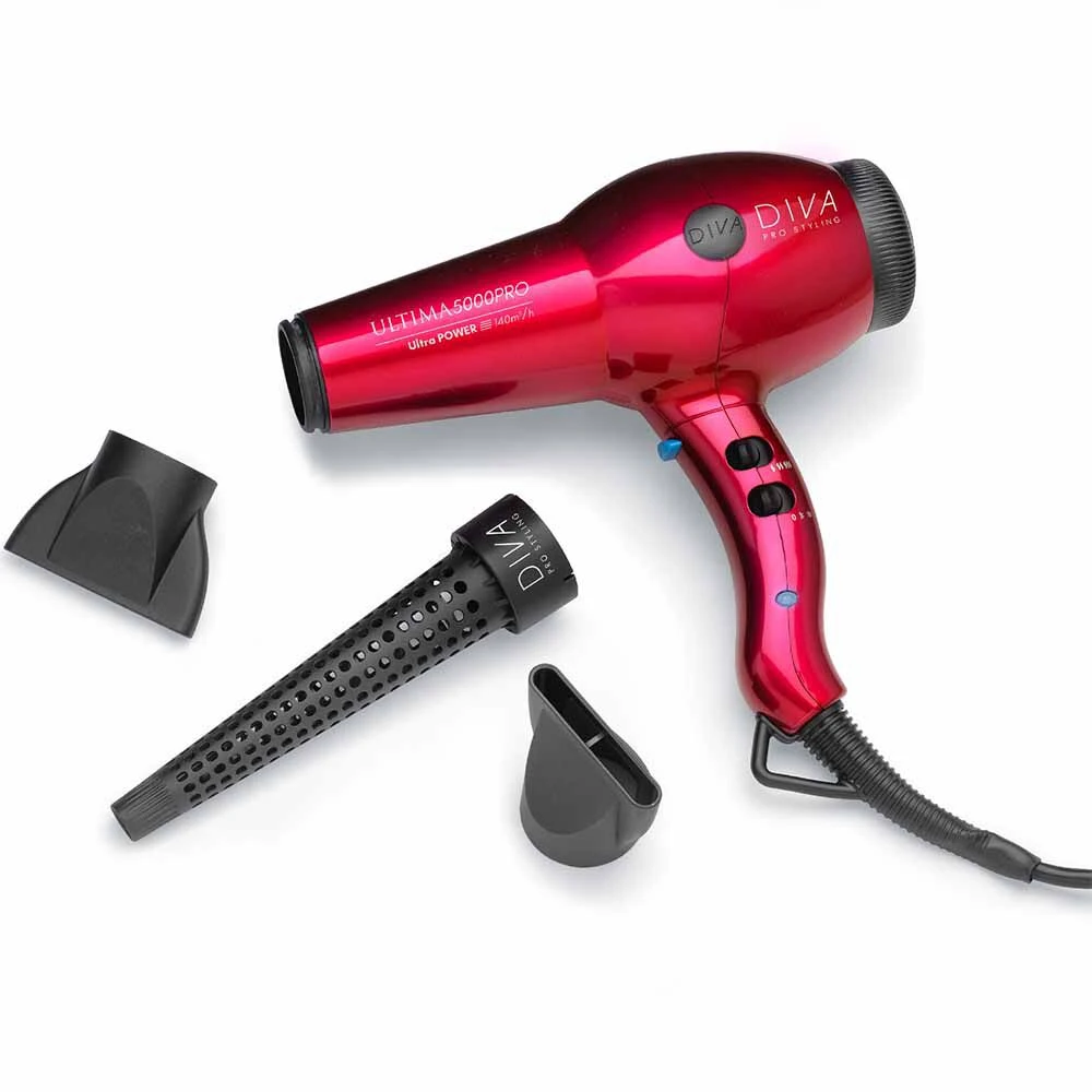 Diva Pro Styling Ultima 5000 Pro Hair Dryer Red 3 Diva Pro Styling Ultima 5000 Pro Hair Dryer Red