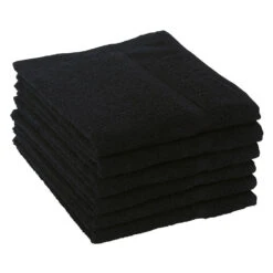 S-PRO Bleach Resistant Towels, Black, Pack Of 6
