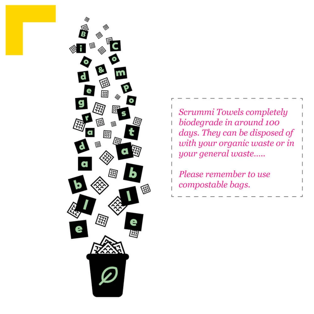 Scrummi Biodegradable Waffle White Disposable Towels, Pack Of 500 7 Scrummi Biodegradable Waffle White Disposable Towels, Pack Of 500 - Image 5